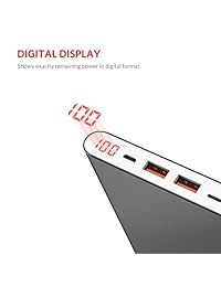Yoobao A2 20 000 mAh Power Bank Cargador de batería externo de alta capacidad Powerbank (Lightning y entrada micro dual, Dual USB Puerto) para iPhone 7 Plus 6 6s 5s iPad Pro tabletas de teléfonos celulares y más, Gris