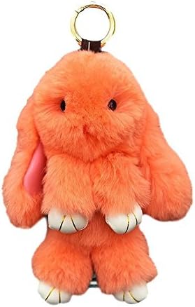 Jesse Plush Toy, 5.82 x 4.72 inches / 14.8 x 12 cm, Cute Bunny Rabbit Soft Fuax Fur Animal Doll Pandent Gift for Kids Girls Boys, Orange