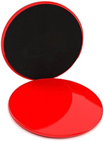 Gliding Discs - 2 Fitness Core Sliders for Strength and Stability - Abdominal and Glutes Exercise Slides for Home and Gym Work Out - Dual Sided to Work on Carpet or Hard Floors by Panta Santa (Red)