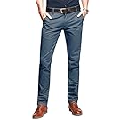 Match Mens Slim-Tapered Flat-Front Casual Pants(Indigo blue,38)