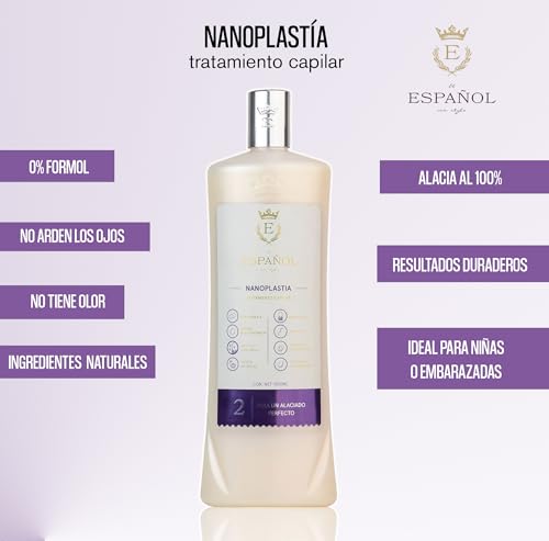 El Español Con Stylo | Kit Alaciado | Nanoplastia Sin Formol (500ml) y Shampo (500ml) | Alisa el cabello 100% con duración de 6 meses o más | Fácil de aplicar | Resultados profesionales | Cabello hidratado y brillante