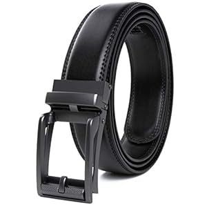 CONTACTS Men’s Leather Auto lock Buckle Belt
