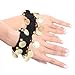 BellyLady Belly Dance Wrist Ankle Cuffs Bracelets, Halloween Costume Accessory-Black