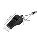 6MILES 12 Pcs Black Plastic Loud Whistles for Emergency Referee Coaches Training Sports with Lanyard