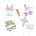 40PCS Easter Photo Booth Props Colorful Egg Bunny for Festival Party Supplies, Easter Decorations Kit by Lucky Party