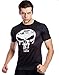 Red Plume Men's Compression Shirt, Fitness Sports Skull T-shirt Short Sleeve (M)