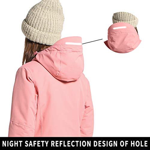 Venustas Women's Heated Jacket with Hood Waterproof Wind Resistant(Power Bank NOT Included) Pink - Thumbnail 4