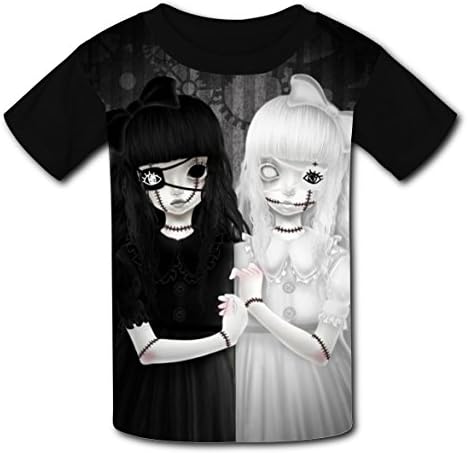 Child T-Shirts Smash Dude Sister Doll Short Sleeves Round Collar Black Tee Unisex-Kids XS