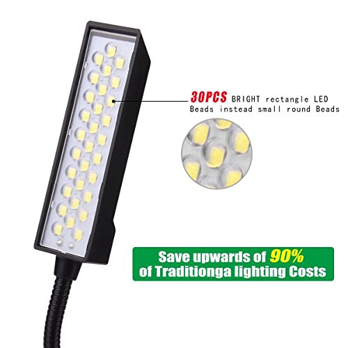 LED Sewing Machine Light, itPlus Super Handy Lamp Night Light with Updated 30 Led Beads for Home,Garage,Drill Presses, Music Stands, Metal Lathes,Sewing Machine-Strong Magnetic Mounting-Dimmable