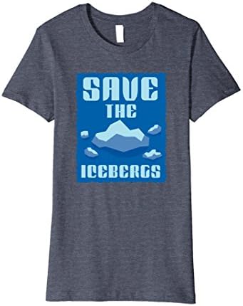Womens Save the Icebergs T-Shirt Medium Heather Blue