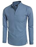 Coofandy Mens Casual Long Sleeve Basic Henley Shirt