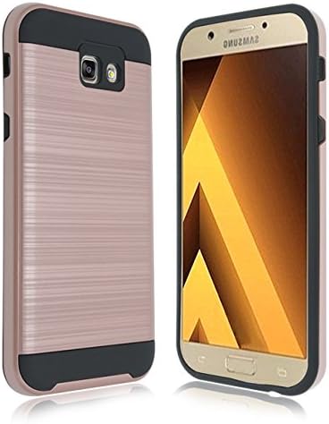Galaxy A7 Case, ZeopoCase [Hybrid Case] Hard Soft Dual Layers Hybrid Armor Defender Protective Case Cover for Samsung Galaxy A7 (2017) Only (Rose Gold)