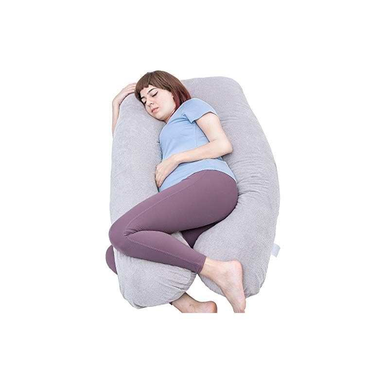 MOON PINE Pregnancy Pillow, U Shaped Full Body Pillow for Maternity Support, Sleeping Pillow with Velour Cover for…