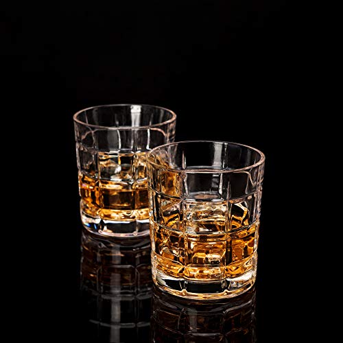 Rocks Glass, LANFULA Premium Old Fashioned Whiskey Glass, Crystal