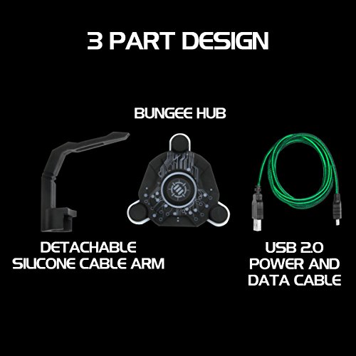 image for Gaming Mouse Bungee Cord Holder by ENHANCE - GX-B1 Active 4-Port USB H