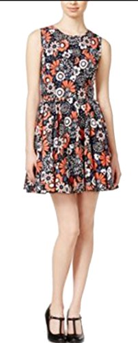 Maison Jules Floral Print Fit Flare Dress Black Combo S | Desertcart Guyana