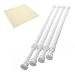 Danily 4 Pack Cupboard Bars Adjustable Spring Tension Rods 11.81 to 20 Inches, White, Comes with a Non Slip Shelf Liner