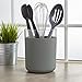 STORi Acrylic Utensil and Kitchen Tool Holder | Rubberized Stone Colored Base