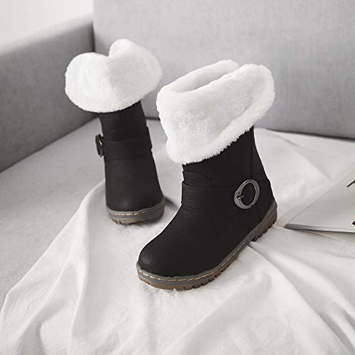 Respctful ♪☆ Women Girls 's Fashion Suede Boots Buckle Strap Ankle Booties Round Toe Chunky Shoes Warm Snow Boots