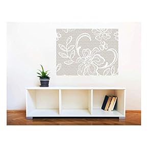 Removable Wall Sticker/Wall Mural - Lace Style Seamless Pattern | Creative Window View Home Decor/Wall Decor - 24"x32"