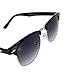 M-Egal Classic Half Frame Semi-Rimless Uv400 Oversized Sunglasses Black+Gold Eyes Wear