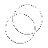 14k White Gold 1.5mm Thickness Endless Hoop Earrings - 8 Different Size Available