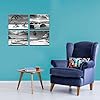 Nachic Wall Black and White Beach Wall Art 4 Piece Sea Sunrise Palm Tree Landscape Picture Painting on Canvas for Modern…