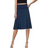 Sweet Hearts A-Line Midi Skirts for Women- High Waist Knee Length Casual Flared Flowy Skirt Made in USA