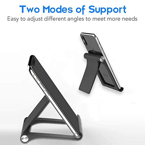 Portable Cell Phone Stand Holder Dock for Desk Bed Watching Movies,Compatible Phone X 8 7 6 Plus XS XR Max 6S 5,Pad Mini Pro Air Samsung, Smartphone Holder for Desktop Adjustable Foldable, 2 Pack