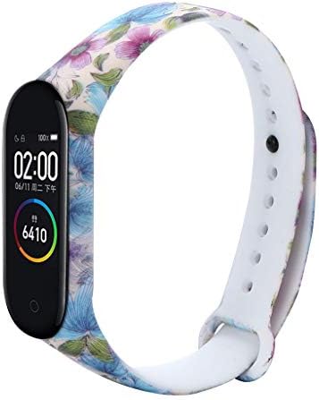 KFSO for Xiaomi Mi Band 4, Replacement Band Silica Gel Colorful Floral Print Wristband Strap Bracelet for Xiaomi Mi Band 4