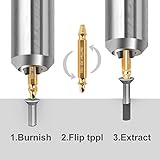 Damaged Screw Remover, Gentan easy out screw extractor set.Made Of H.S.S. 4341#, the Hardness Is 62-63hrc,Set of 4 Stripped Screw Removers - Gold