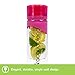 Acquablend Premium 24oz Twist Top Fruit Infuser Water Bottle. Create Your Own Naturally Flavored Fruit Infused Water, Juice, Iced Tea & Sparkling Beverages. Ideal for Your Office and Home. (Pink)