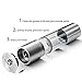 Salt and Pepper Grinder (Stainless Steel) Set PLUS 6 Piece Measuring Spoon Set - All In One Spice Mill with Ceramic Grinding by Monster Kitchen
