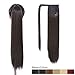 26 Inch Long Ponytail Hair Extension Dark Brown 1 Piece Hairpiece Synthetic Wrap Around Pony Tail Clip in Hair Extensions for Girl Lady Woman (26Inch Wrap Around Ponytail Straight 2#)thumb 1