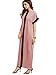 Verdusa Women's Summer Short Sleeve Color Block Pocket Shift Long Maxi Dress Pink L