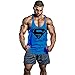 InleaderStyle Men's Bodybuilding S Logo Stringer Gym Tank Top-M Blue