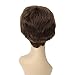 Ty.Hermenlisa 100% Real Virgin Brazilian Remy Human Hair Wigs for Black Women Natural Color Wavy Short Bobs Hairpieces with Elastic Strap, 66g, Copper Brown