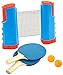 Bundaloo Ping Pong Net for Any Table - Tennis Sports Gear for Countertops, Dining Room and Garage Tables or Outdoor Surfaces - Set Includes Paddles, Ping Pong Balls and Retractable Net