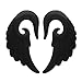 Acrylic Angel Wings Black Earplugs Size 0G
