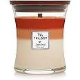 WoodWick Medium Hourglass Candle, Pumpkin Gourmand - Premium Soy Blend Wax, Pluswick Innovation Wood Wick, Made in USA