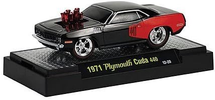 Plymouth Cuda 440, black/red , 1971, Model Car, Ready-made, M2 Machines 1:64