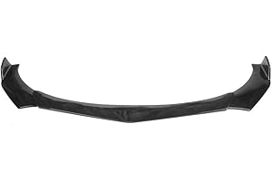 IKON MOTORSPORTS, Compatible with 62"-66" Width Car, Adjustable B Style Front Bumper Lip Chin Splitter Spoiler Air Dam Gloss Black 3PCS