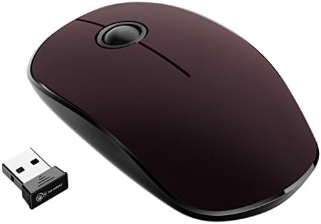Yantop 2.4G Slim Wireless Mouse with 1600 DPI, Noiseless Portable Optical Mice with Nano Receiver, for PC, Laptop, Computer, Macbook, Black
