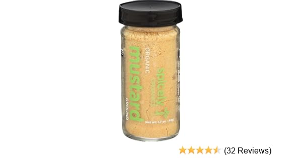 Amazon Com Spicely Organic Mustard Powder Yellow 1 70 Ounce Jar Certified Gluten Free Mustard Spices And Herbs Grocery Gourmet Food