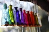 Glass Bottle Wind Chimes Handmade Outdoor Decor and Hanging Yard Art | Garden, Patio, Backyard, Porch | Cheerful Tinkling Tones | Vintage Farmhouse