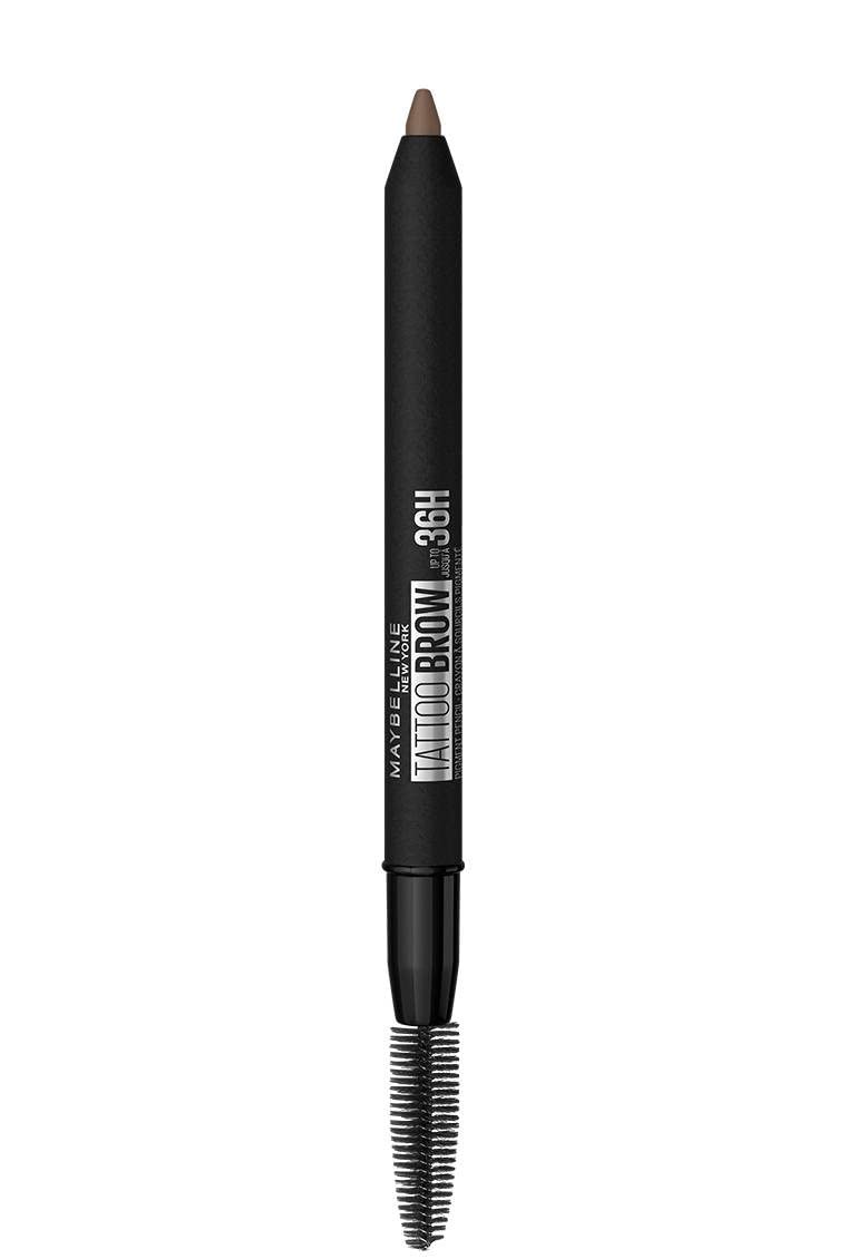 Maybelline New York Waterproof Eyebrow Pencil with Brush, Natural Colours, Lasts Up To 36 Hours, Tattoo Brow 36H, Colour: #6 Ash Brown (Brown) Colour, 1 Piece
