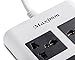 Maximm Surge Protector Flat Power Strip 6 Universal Outlets with 4 USB Ports, Desktop Charging Station, 4000W/10-16A Multiplug (6.5ft, White) w/Australia (Type I) Plug