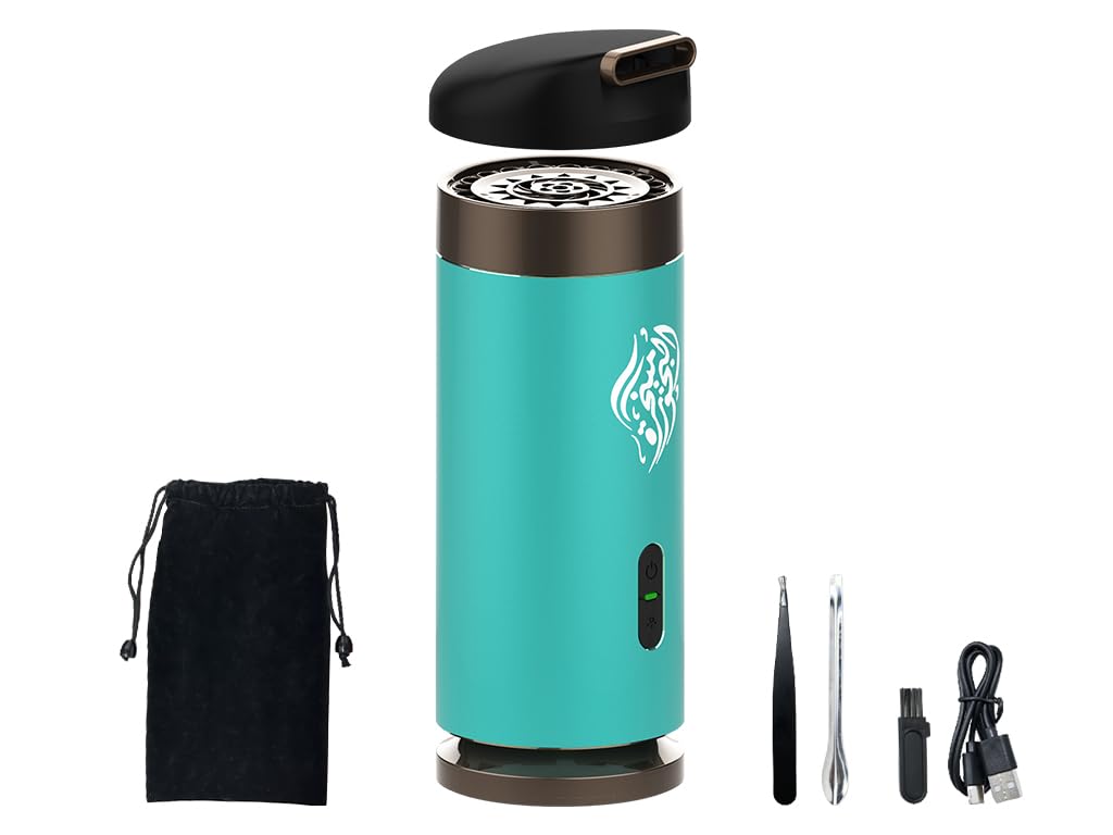 Hitopin Electric Incense Burner, USB Rechargeable Bakhoor Incense Burner for Car and Home (Blue)