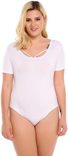 Vestyle Women's Plus Size Basic Tank Top Bodysuit Jumpsuits