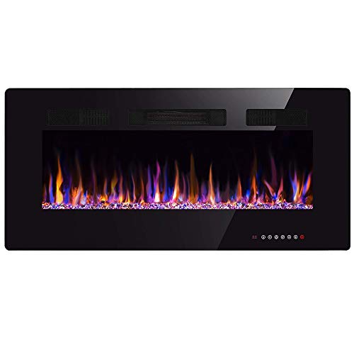 Xbeauty 30 inch Wall Mounted Recessed Electric Fireplace Insert, Flush